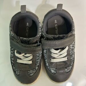 Carter's Gray and Black Sneakers with Slip-On Design and Elastic Bands